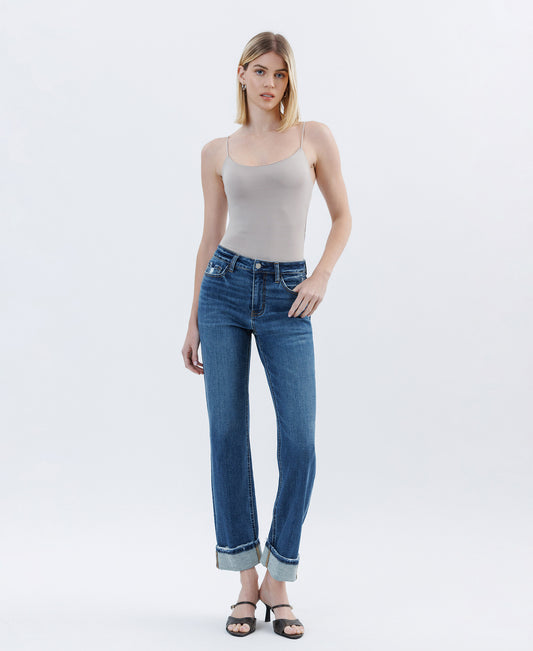 Front product images of Nico - High Rise Cuffed Straight Jeans