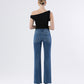 Midnight In Paris - High Rise Raw Hem Straight Jeans