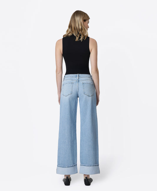 Back product images of London - Low Rise Cuffed Baggy Wide Leg Jeans