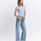 Right 45 degrees product image of London - Low Rise Cuffed Baggy Wide Leg Jeans