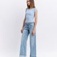 Left 45 degrees product image of London - Low Rise Cuffed Baggy Wide Leg Jeans