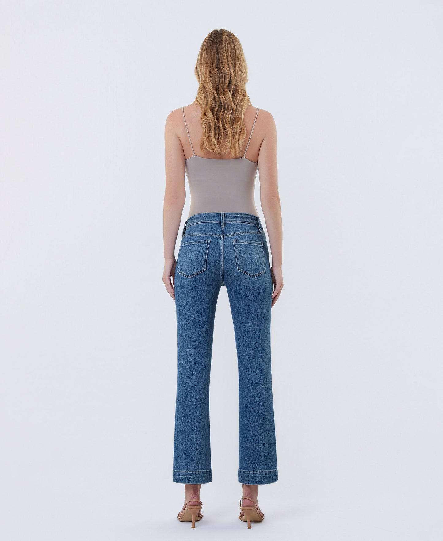 Back product images of Laurie - High Rise Seamless WB Trouser Hem Kick Flare Jeans