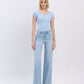 Front product images of Judy - High Rise Raw Hem Wide Leg Jeans