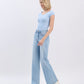 Left 45 degrees product image of Judy - High Rise Raw Hem Wide Leg Jeans
