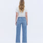 Back product images of Multi Love - High Rise Tab Waistband Cuffed Slim Wide Leg Jeans