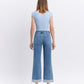 Back product images of Multi Love - High Rise Tab Waistband Cuffed Slim Wide Leg Jeans