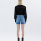 Back product images of Climax - High Rise Raw Hem Denim Shorts