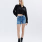 Front product images of Climax - High Rise Raw Hem Denim Shorts