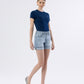 Right 45 degrees product image of Dulcify - High Rise Cuffed Denim Shorts