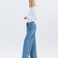 Unabashed - Super High Rise Pleated Drawstring Wide Leg Jeans
