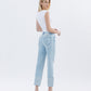 Back product images of Wowed - High Rise Cuffed Crop  Straight Jeans