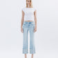 Front product images of Wowed - High Rise Cuffed Crop  Straight Jeans