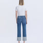 Back product images of Medium Dark - High Rise Cuffed Crop Straight Jeans