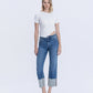 Front product images of Medium Dark - High Rise Cuffed Crop Straight Jeans