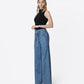 Left 45 degrees product image of Lush Life - Super High Rise Tie Waistband Wide Leg Jeans