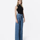 Right 45 degrees product image of Lush Life - Super High Rise Tie Waistband Wide Leg Jeans