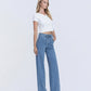 Right 45 degrees product image of Lush Life - Super High Rise Tie Waistband Wide Leg Jeans