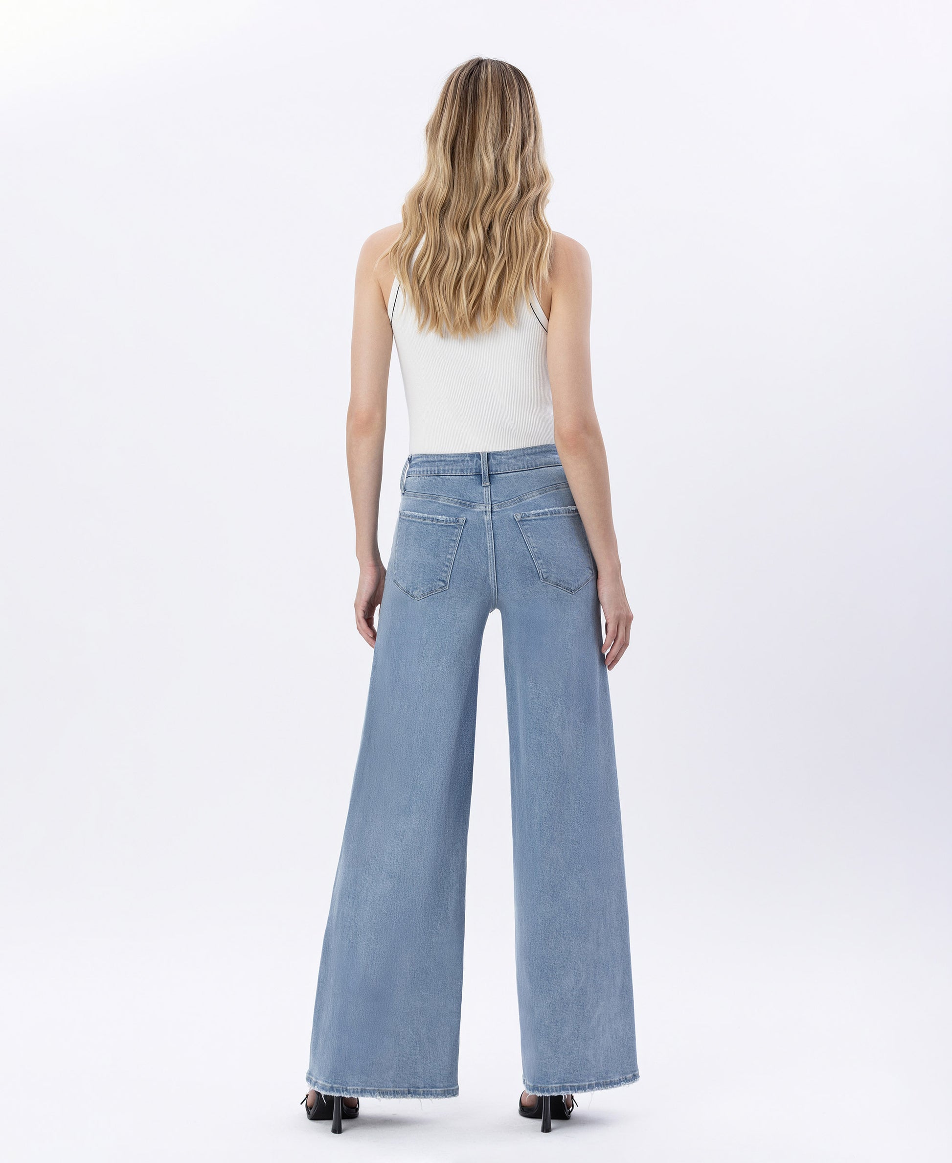 Back product images of Valerie - Super High Rise Full Length Palazzo Jeans