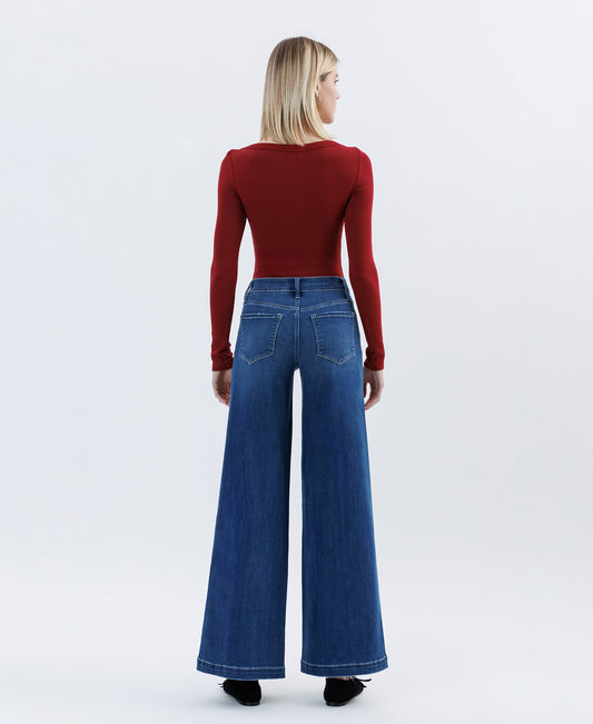 Back product images of Humane - Mid Rise Full Length Palazzo Jeans