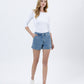 Front product images of Flair - Super Rise Raw Utility Pocket Denim Shorts