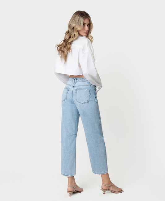 Back product images of Charm - High Rise Wide Barrel Jeans