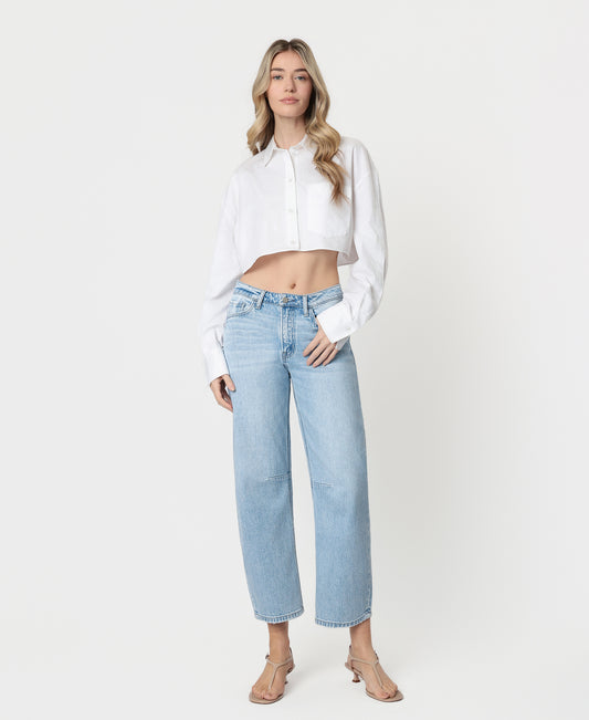 Front product images of Charm - High Rise Wide Barrel Jeans