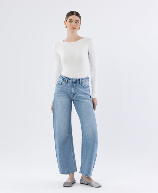Front product images of Charm - High Rise Wide Barrel Jeans