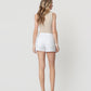 Back product images of Optic White - High Rise Raw Hem Denim Skorts