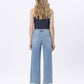 Back product images of Enviably - High Rise Uneven Raw Hem Crop Wide Leg Jeans