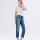 Right 45 degrees product image of Sleek - High Rise Cuffed Straight Jeans