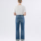 Back product images of Sleek - High Rise Cuffed Straight Jeans