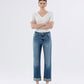 Front product images of Sleek - High Rise Cuffed Straight Jeans