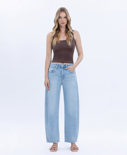 Front product images of Stellarly - Super High Rise Crop Barrel Jeans