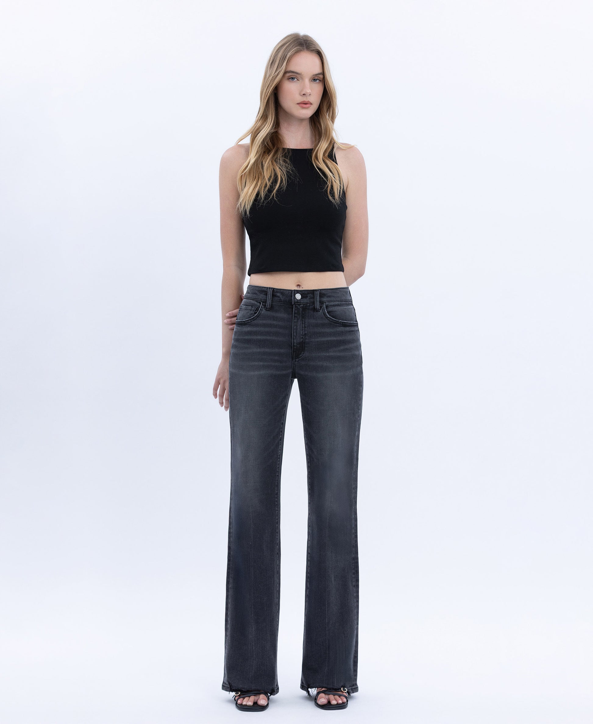 Front product images of Angelic - High Rise Vintage Flare Jeans