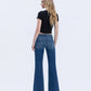 Back product images of Transparent - High Rise Seamless WB Trouser Hem Easy Flare Jeans