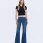 Front product images of Transparent - High Rise Seamless WB Trouser Hem Easy Flare Jeans