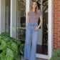 editorial image of Elatedly - Super High Rise Tie Waist Trouser Wide Leg Jeans