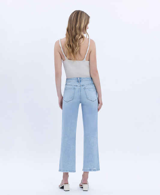 Back product images of Reverent - High Rise Crop Slim Wide Leg Jeans