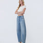 Left 45 degrees product image of Loveit - Super High Rise Horseshoe Barrel Jeans