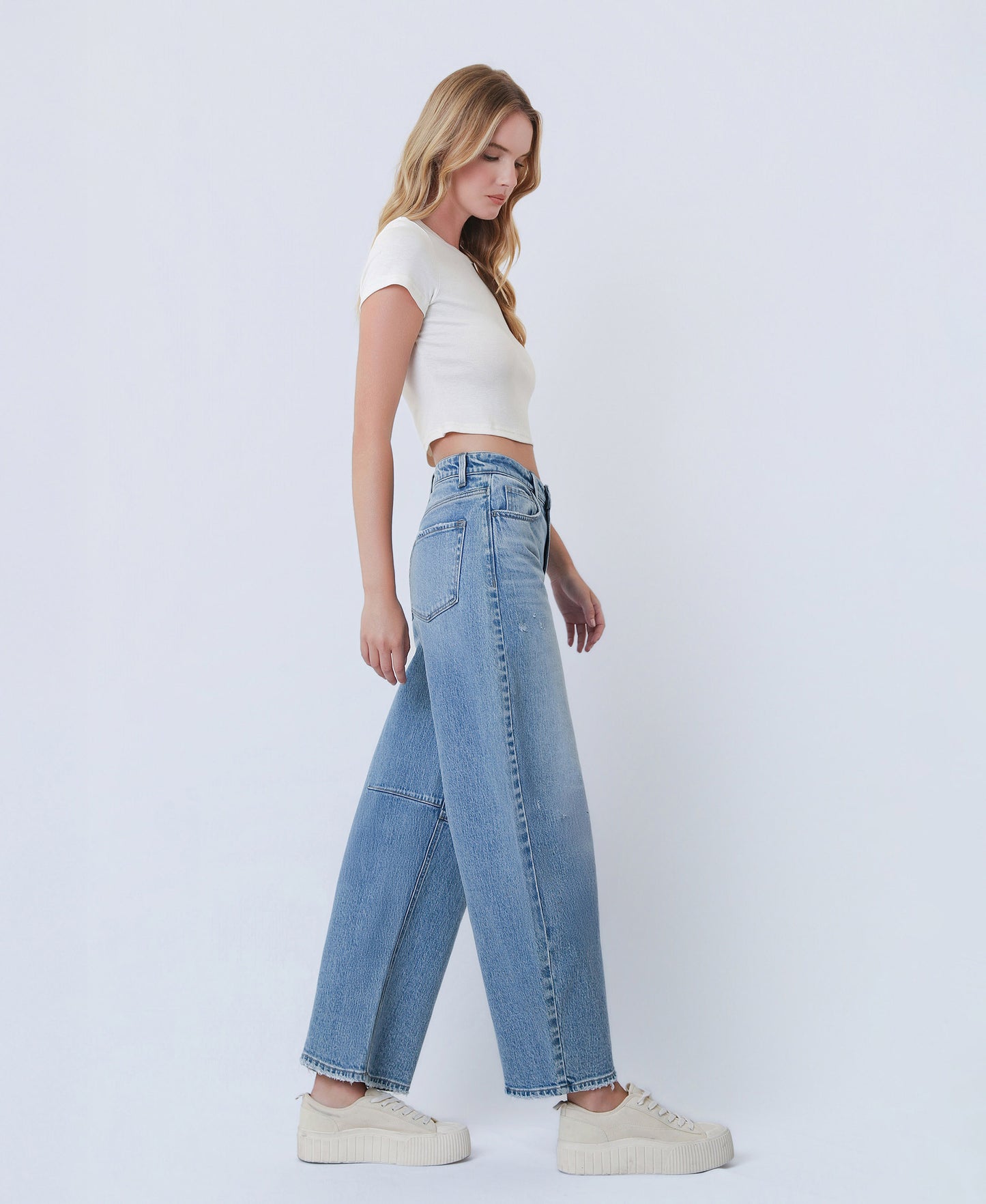Right side product images of Loveit - Super High Rise Horseshoe Barrel Jeans