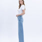 Left side product images of Poprock - High Rise Clean Cut Raw Hem Wide Leg Jeans