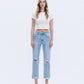 Front product images of Felicious - High Rise Double Cuffed Baggy Straight Jeans