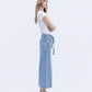 Right side product images of Valerie - High Rise Tie Waist Crop Palazzo Jeans