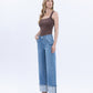 Left 45 degrees product image of Verdant Sephyr - High Rise Cuffed Baggy Wide Leg Jeans