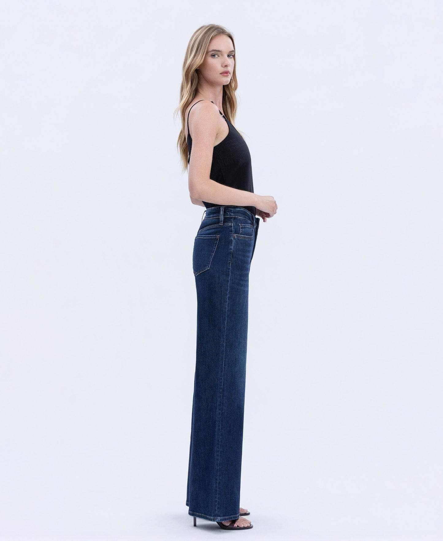 Right side product images of Uplifted Jewel - Super High Rise Full Length Wide Leg Jeans