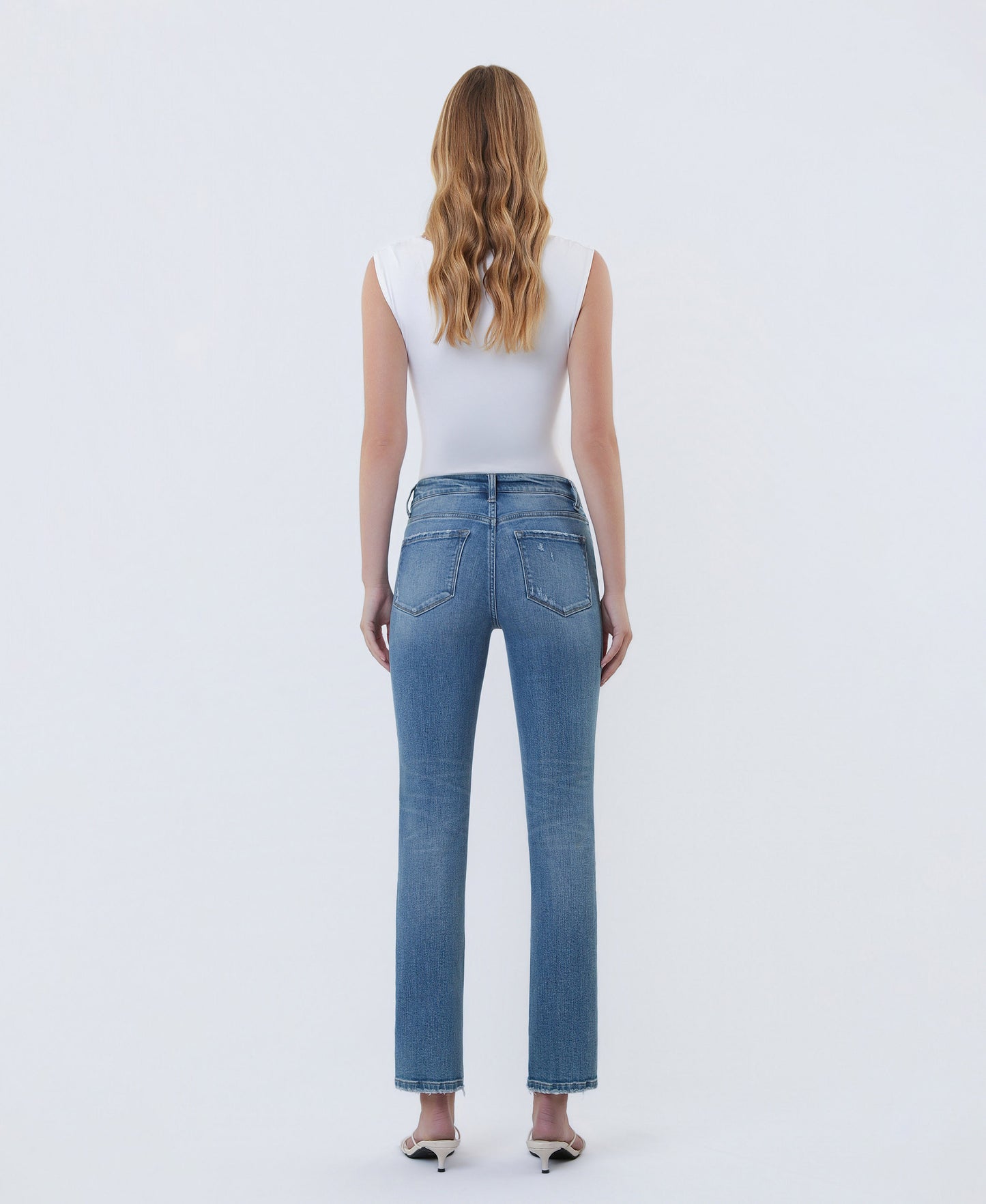 Back product images of Pure Radiance - Mid Rise Ankle Slim Straight Jeans