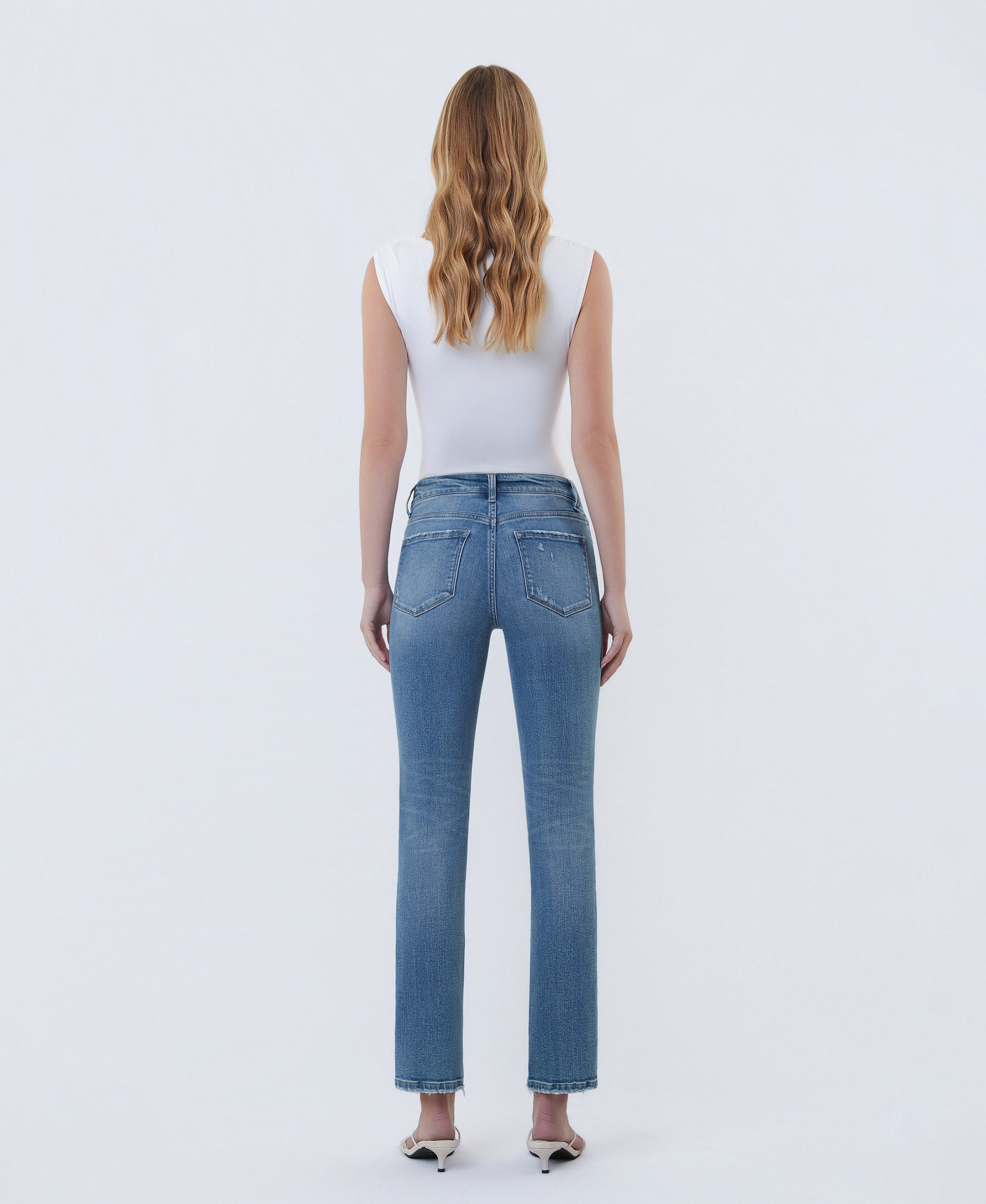 Back product images of Pure Radiance - Mid Rise Ankle Slim Straight Jeans