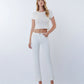 Front product images of Optic White - Mid Rise Cuffed Crop Slim Straight Jeans