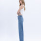 Left side product images of Serene Promise - High Rise Comfort Waistband Crop Wide Leg Jeans
