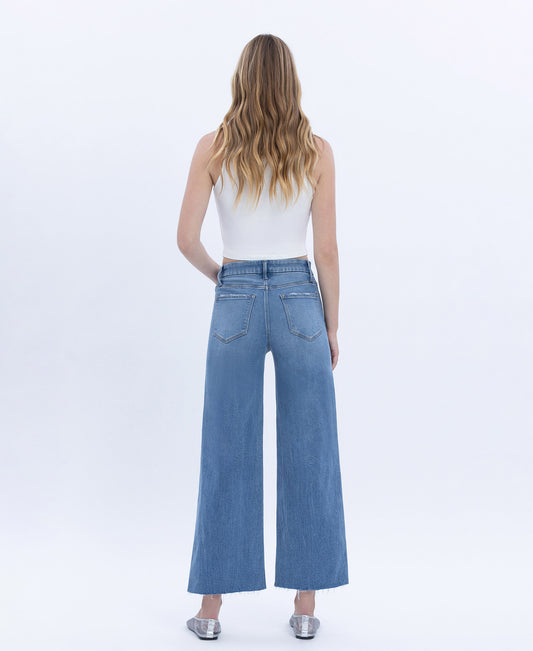 Back product images of Serene Promise - High Rise Comfort Waistband Crop Wide Leg Jeans